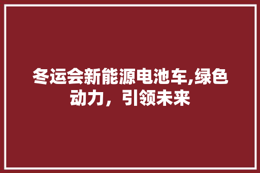 冬运会新能源电池车,绿色动力，引领未来  第1张