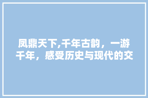 凤鼎天下,千年古韵，一游千年，感受历史与现代的交融