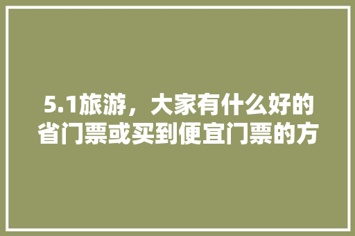 5.1旅游，大家有什么好的省门票或买到便宜门票的方法，网店旅游订票怎么订。