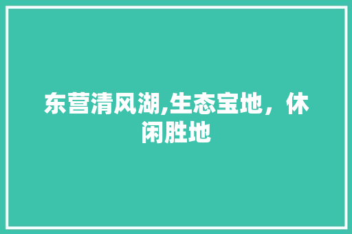 东营清风湖,生态宝地，休闲胜地