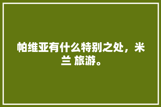 帕维亚有什么特别之处，米兰 旅游。