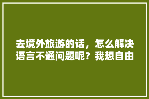 去境外旅游的话，怎么解决语言不通问题呢？我想自由行呢，旅行手语。