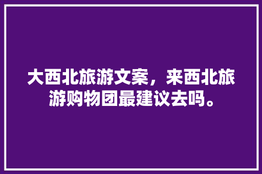 大西北旅游文案，来西北旅游购物团最建议去吗。  第1张