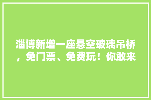 淄博新增一座悬空玻璃吊桥，免门票、免费玩！你敢来挑战吗，旅游项目吊桥图片。