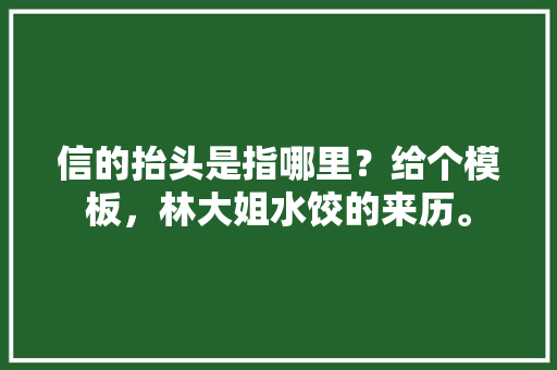 信的抬头是指哪里？给个模板，林大姐水饺的来历。