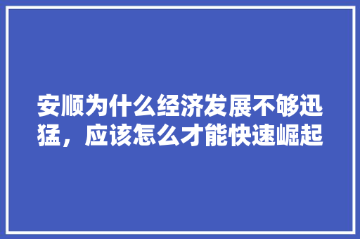 安顺为什么经济发展不够迅猛，应该怎么才能快速崛起，全省旅游发展大会直播回放。