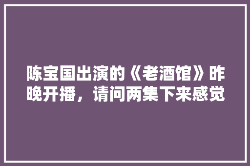 陈宝国出演的《老酒馆》昨晚开播，请问两集下来感觉如何，老潘在哪里。