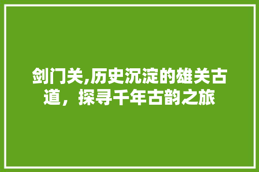 剑门关,历史沉淀的雄关古道，探寻千年古韵之旅