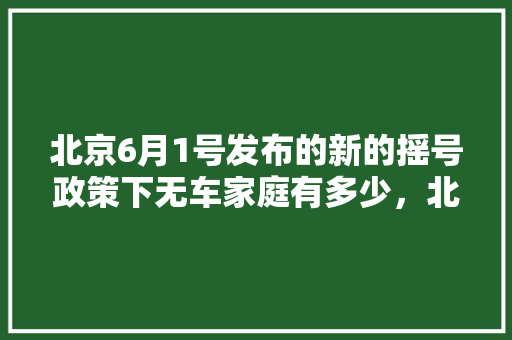 北京6月1号发布的新的摇号政策下无车家庭有多少，北京旅游人群分析。