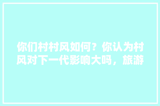 你们村村风如何？你认为村风对下一代影响大吗，旅游村规划图。