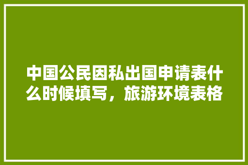 中国公民因私出国申请表什么时候填写，旅游环境表格怎么做。