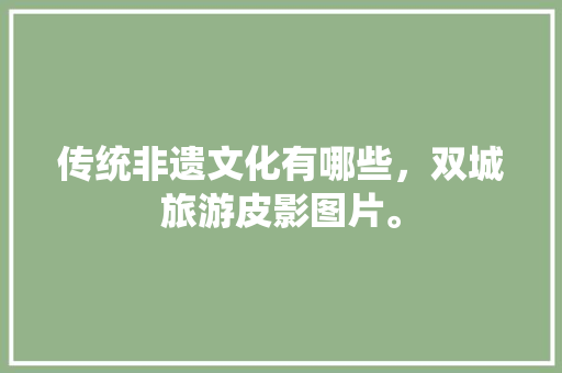 传统非遗文化有哪些，双城旅游皮影图片。