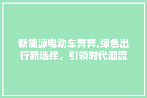 新能源电动车奔奔,绿色出行新选择，引领时代潮流  第1张