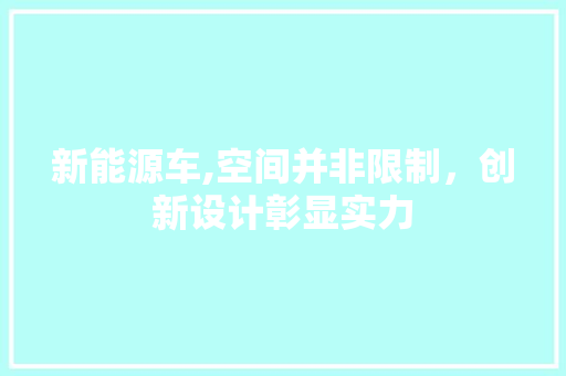 新能源车,空间并非限制，创新设计彰显实力