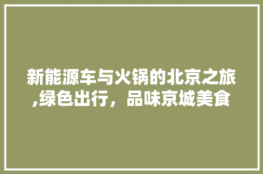 新能源车与火锅的北京之旅,绿色出行，品味京城美食  第1张