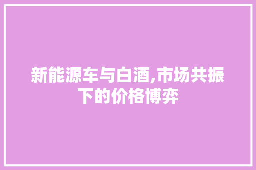 新能源车与白酒,市场共振下的价格博弈