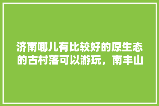 济南哪儿有比较好的原生态的古村落可以游玩，南丰山景点。