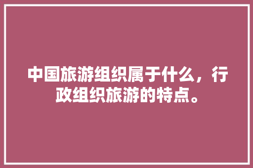 中国旅游组织属于什么，行政组织旅游的特点。  第1张