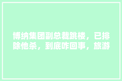 博纳集团副总裁跳楼，已排除他杀，到底咋回事，旅游停摆什么意思。  第1张