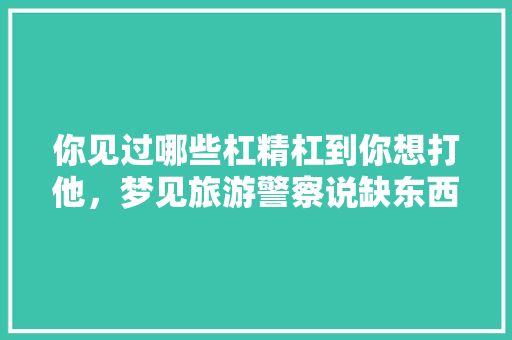 你见过哪些杠精杠到你想打他，梦见旅游警察说缺东西不让进。