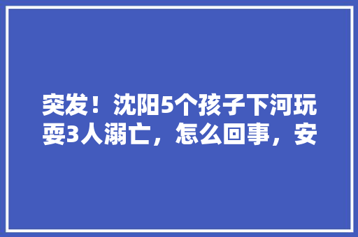 突发！沈阳5个孩子下河玩耍3人溺亡，怎么回事，安全培训旅游心得体会。  第1张