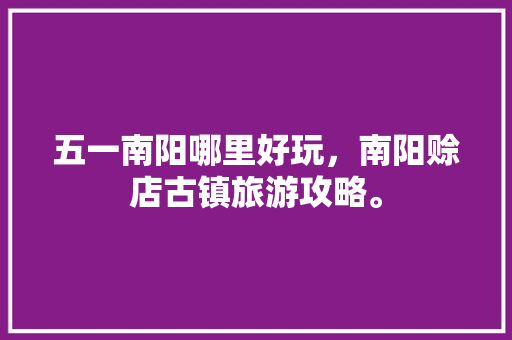 五一南阳哪里好玩，南阳赊店古镇旅游攻略。