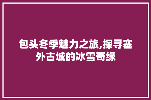 包头冬季魅力之旅,探寻塞外古城的冰雪奇缘