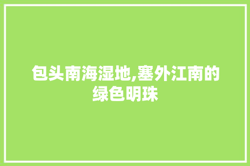 包头南海湿地,塞外江南的绿色明珠