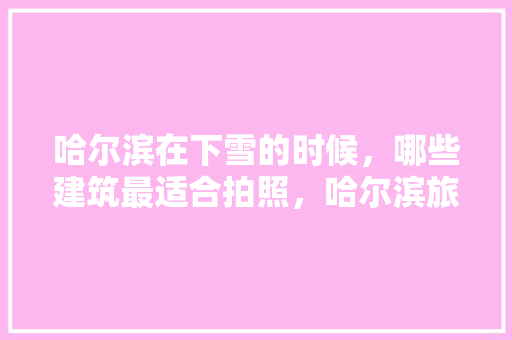 哈尔滨在下雪的时候，哪些建筑最适合拍照，哈尔滨旅游线路最佳方案是什么。