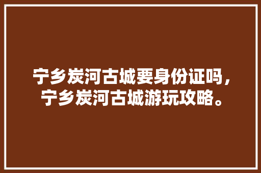 宁乡炭河古城要身份证吗，宁乡炭河古城游玩攻略。