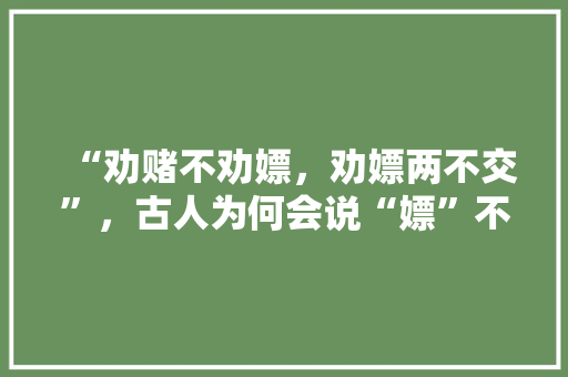 “劝赌不劝嫖，劝嫖两不交”，古人为何会说“嫖”不能劝，妈妈的风雪之旅游。