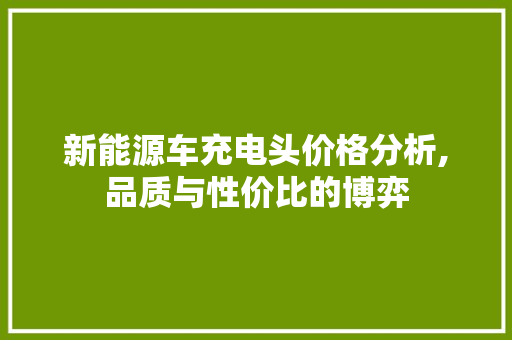 新能源车充电头价格分析,品质与性价比的博弈