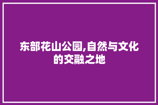 东部花山公园,自然与文化的交融之地  第1张