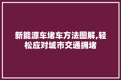 新能源车堵车方法图解,轻松应对城市交通拥堵