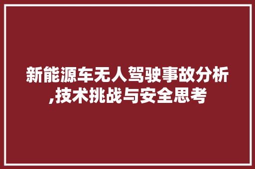 新能源车无人驾驶事故分析,技术挑战与安全思考