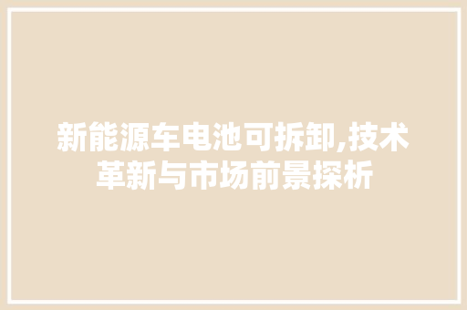 新能源车电池可拆卸,技术革新与市场前景探析