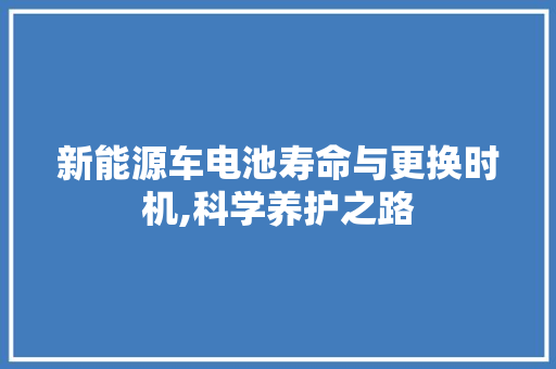 新能源车电池寿命与更换时机,科学养护之路