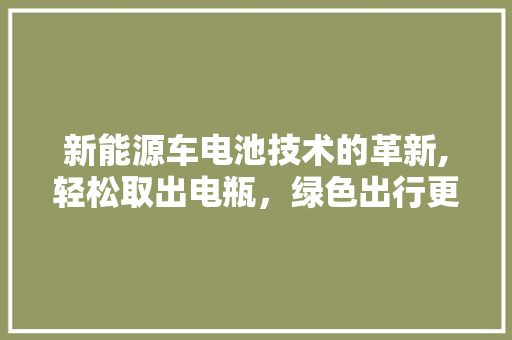 新能源车电池技术的革新,轻松取出电瓶，绿色出行更便捷