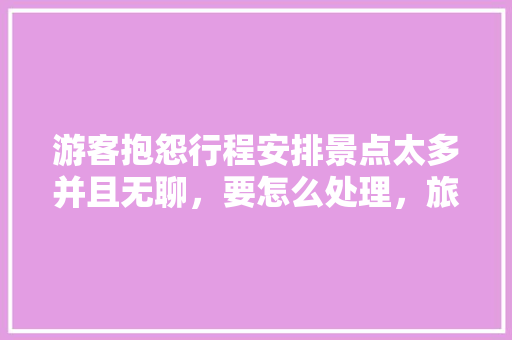 游客抱怨行程安排景点太多并且无聊，要怎么处理，旅游坐车无聊怎么办。