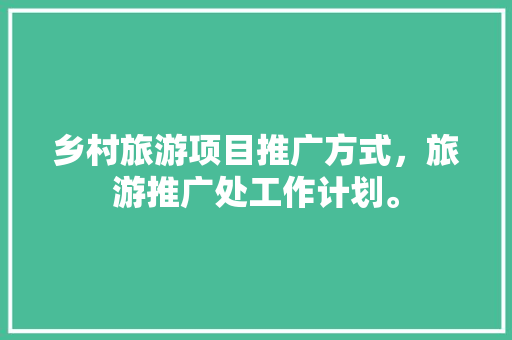 乡村旅游项目推广方式，旅游推广处工作计划。