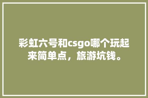 彩虹六号和csgo哪个玩起来简单点，旅游坑钱。