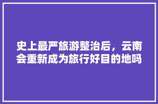 史上最严旅游整治后，云南会重新成为旅行好目的地吗，云南旅游整治情况汇报。