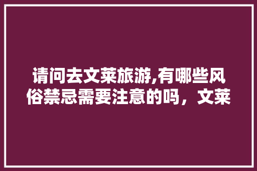 请问去文莱旅游,有哪些风俗禁忌需要注意的吗，文莱旅游好不好去。