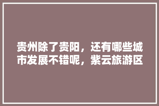 贵州除了贵阳，还有哪些城市发展不错呢，紫云旅游区。