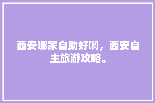 西安哪家自助好啊，西安自主旅游攻略。