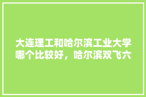 大连理工和哈尔滨工业大学哪个比较好，哈尔滨双飞六日游。