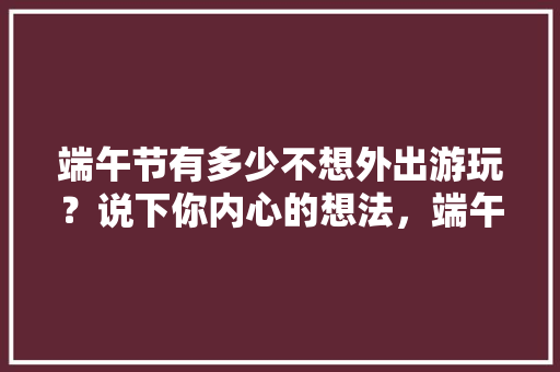 端午节有多少不想外出游玩？说下你内心的想法，端午节不适合旅游。