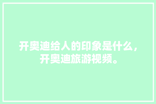 开奥迪给人的印象是什么，开奥迪旅游视频。