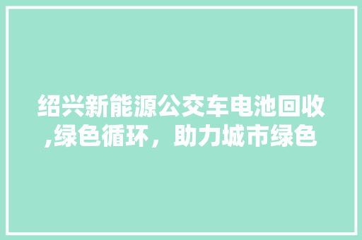 绍兴新能源公交车电池回收,绿色循环，助力城市绿色发展