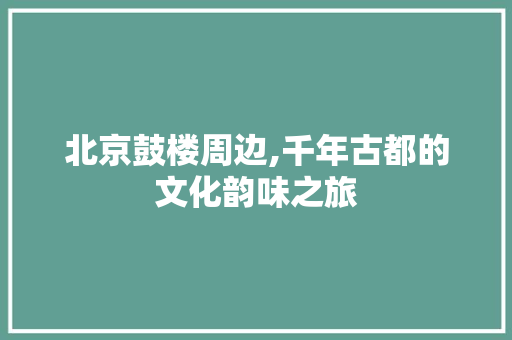 北京鼓楼周边,千年古都的文化韵味之旅